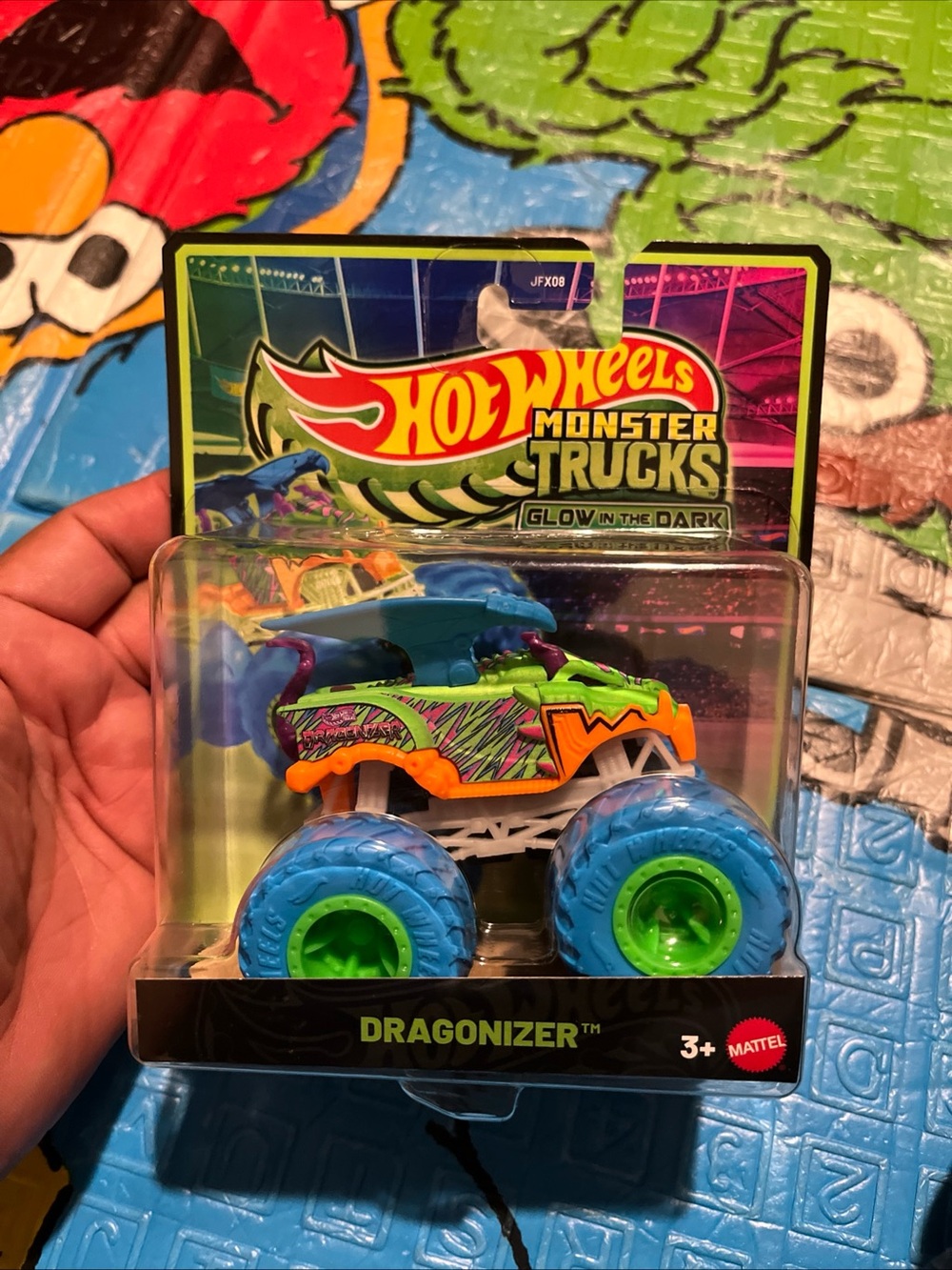 Hot Wheels Monster Trucks Dragonizer Glow-In-The-Dark Toy - Green & Blue